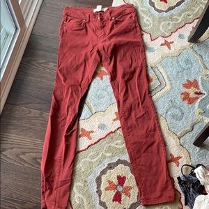 Burnt orange / red high rise jeans